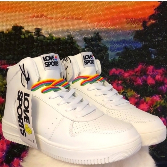 Women's Love & Sport High-Top Sneakers - Picture 1 of 10